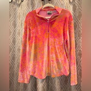 Vintage Obermeyer women's half-zip pullover top crushed velvet